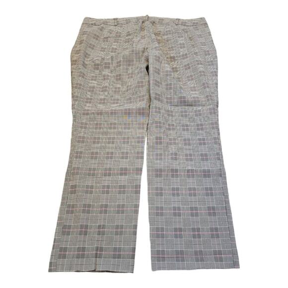 Lane Bryant The Allie Pink Black and White Plaid Straight Leg Pants Plus Size 28 - Picture 2 of 14